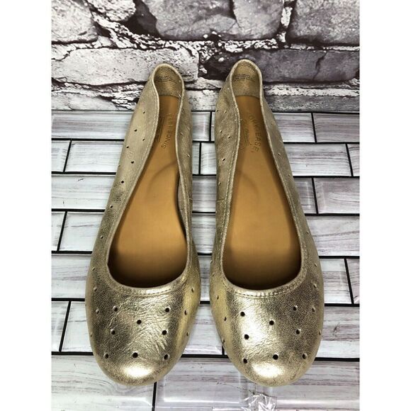 Kork Ease Metallic Gold Leather Perforated Ballet Flats Shoes Women Sz 11M US/43 - Picture 2 of 16